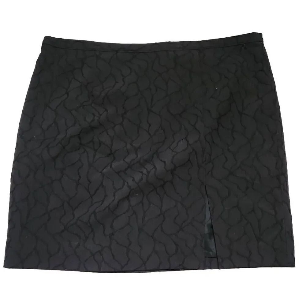 Michael Kors Ladies Size 14 Black Patterned A-Line Skirt